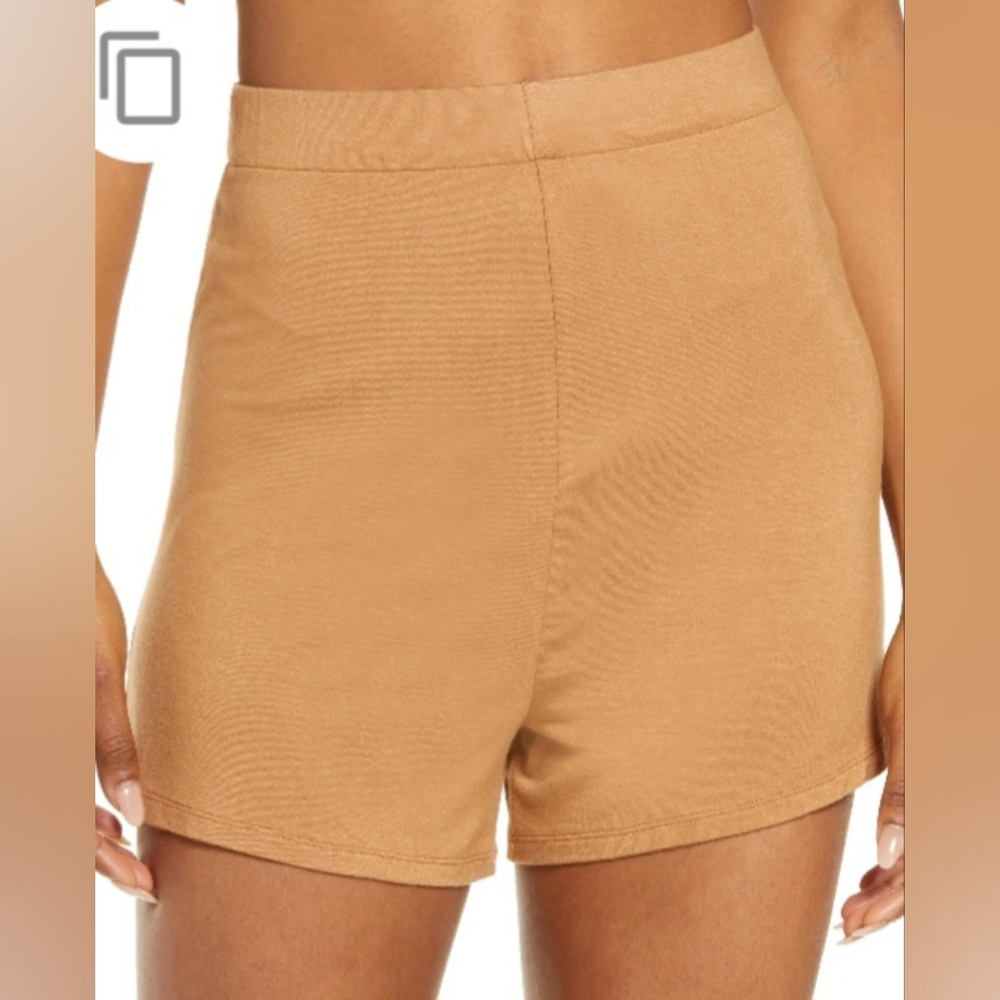 SKIMS knit pajama shorts in Camel